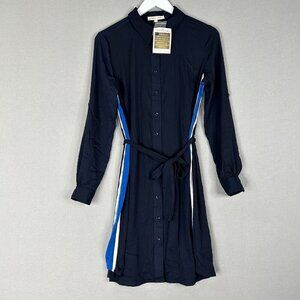 Rosie Pope Womens Shirt Dress Small Maternity Blue Madeline King George Combo
